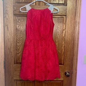 City Triangles red lace formal dress